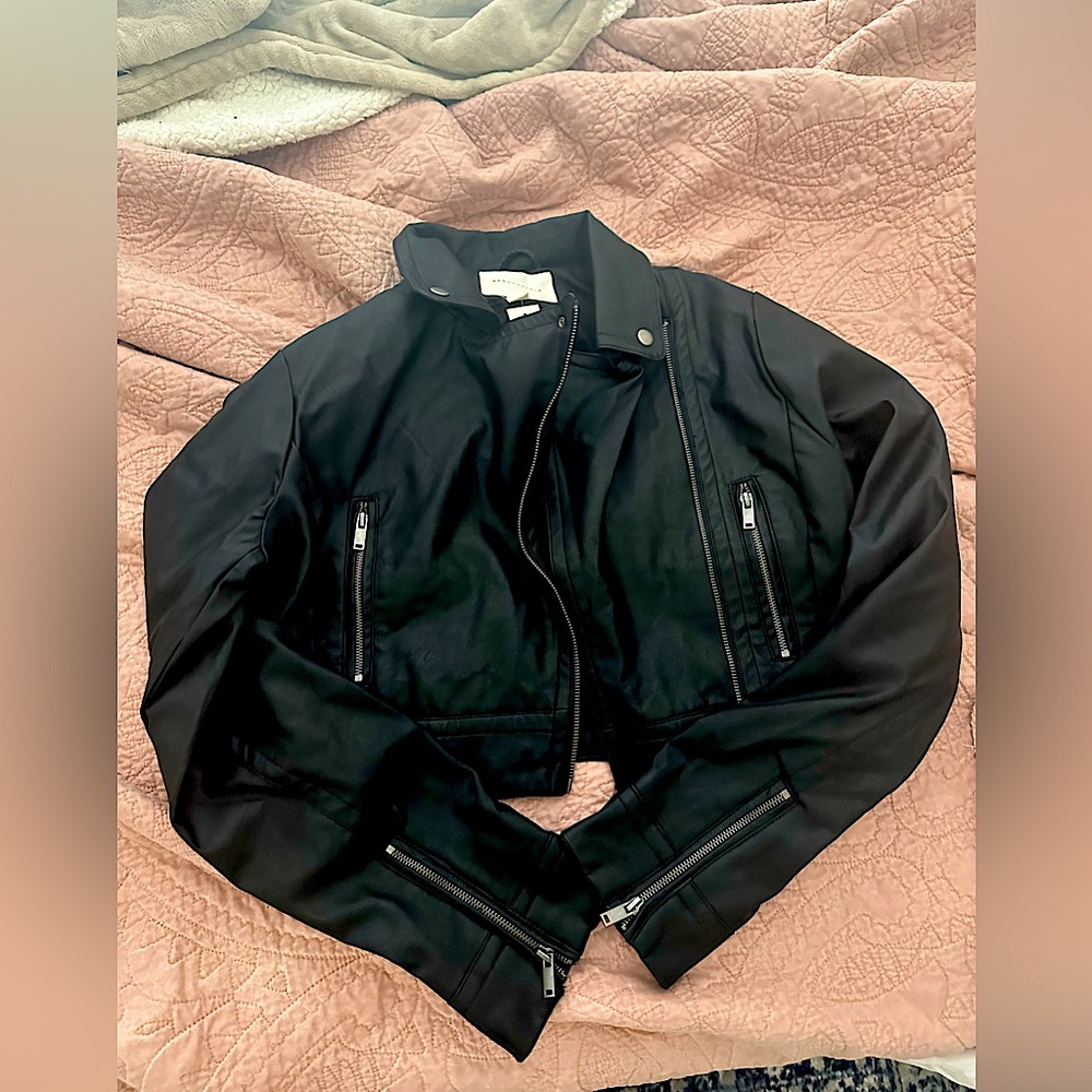 NWT Aeropostale cropped leather jacket